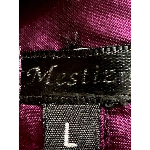 Mestiza New York Large Dark Purple Silk Wrap Jacket Orange Brocade Waist Tie - Picture 8 of 10